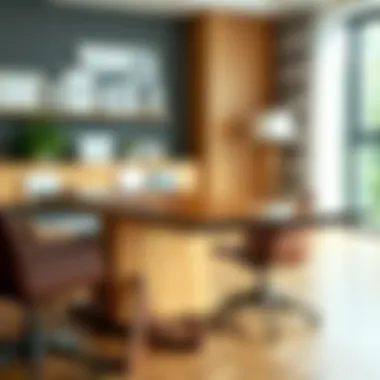 A blend of wood and glass in a beautifully designed office table