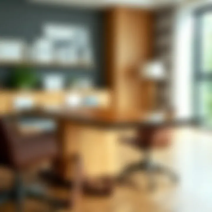 A blend of wood and glass in a beautifully designed office table