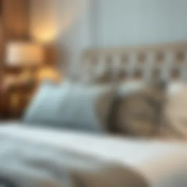 Elegant gray European pillow shams on a stylish bed