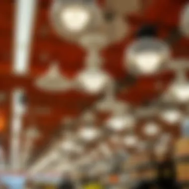 Variety of ceiling spotlights displayed in a Home Depot store