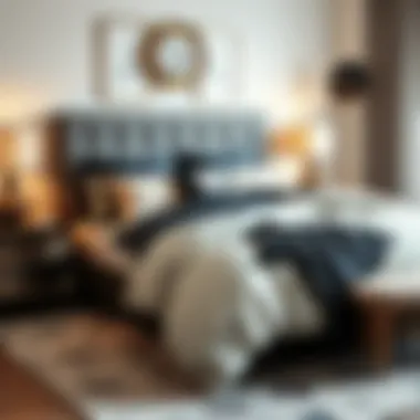 Stylish king bed in a bag set complementing modern bedroom decor