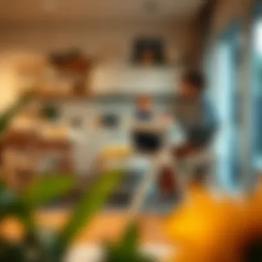 Family using a lightweight high chair in a cozy home setting