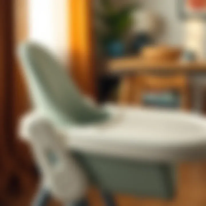 Detailed view of safety features in a high chair