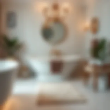 Elegant styling of a bath mat runner integrated into bathroom decor