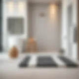 Luxury modern bath mat runner in a contemporary bathroom setting