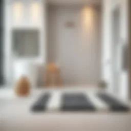 Luxury modern bath mat runner in a contemporary bathroom setting