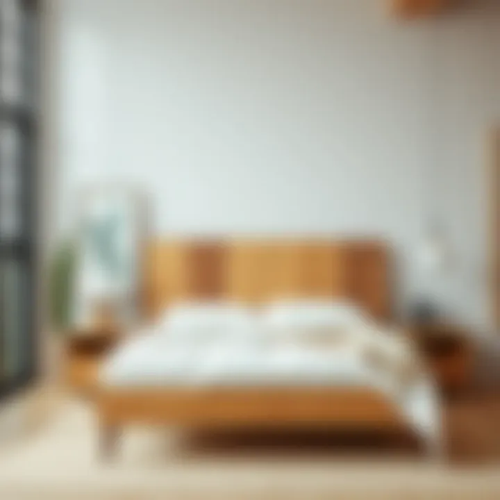 Contemporary bed design featuring natural materials