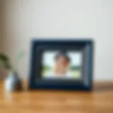 Elegant navy blue picture frame showcasing a cherished memory