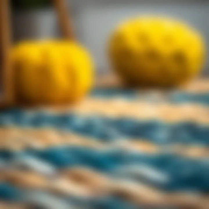 Close-up of the durable weave in a recycled plastic rug