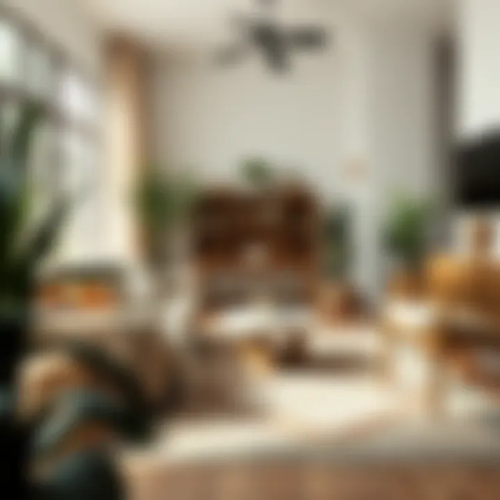 An eco-conscious home interior featuring a stylish recycled plastic rug