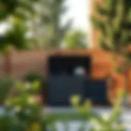 Compact outdoor storage solution blending with garden