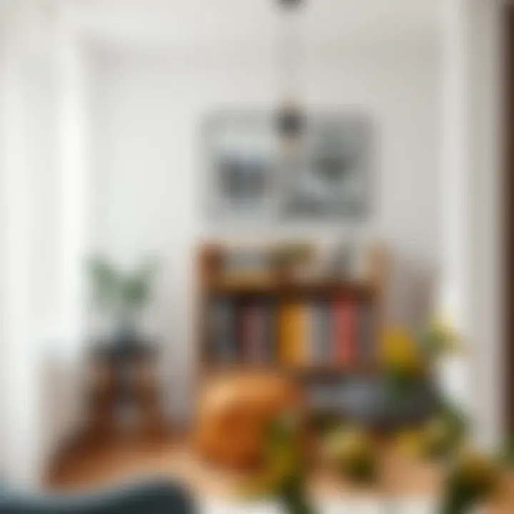 Compact small book rack optimizing space in a cozy reading nook