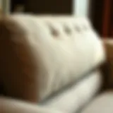 Luxurious sofa headrest with rich fabric