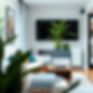 Stylish indoor stand planter box integrated into a contemporary living room