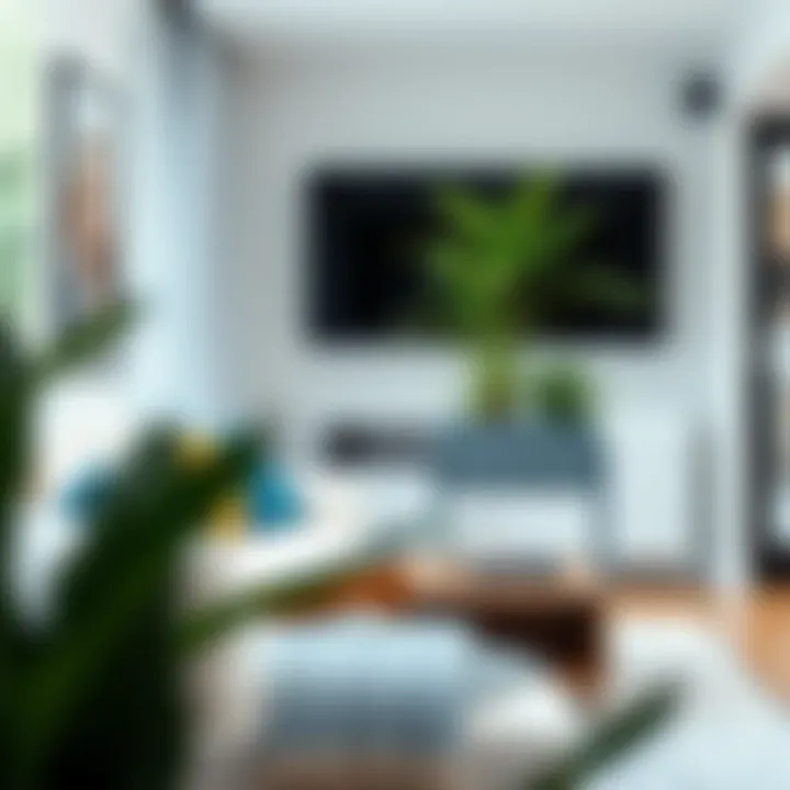 Stylish indoor stand planter box integrated into a contemporary living room