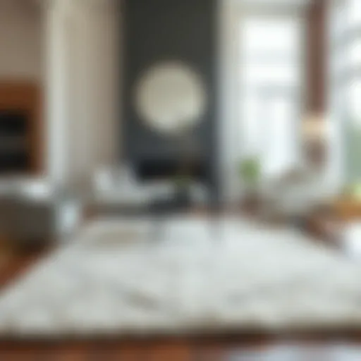 Elegant cream and gray area rug enhancing a modern living room