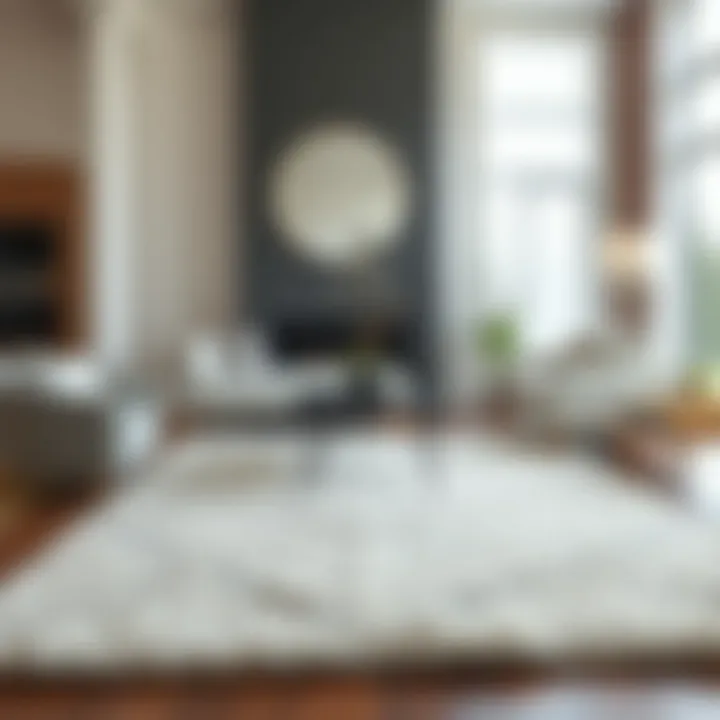 Elegant cream and gray area rug enhancing a modern living room