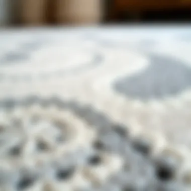Close-up of texture and pattern of 8x10 area rug