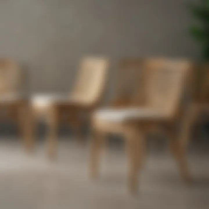 A variety of bamboo dining chair styles displayed together