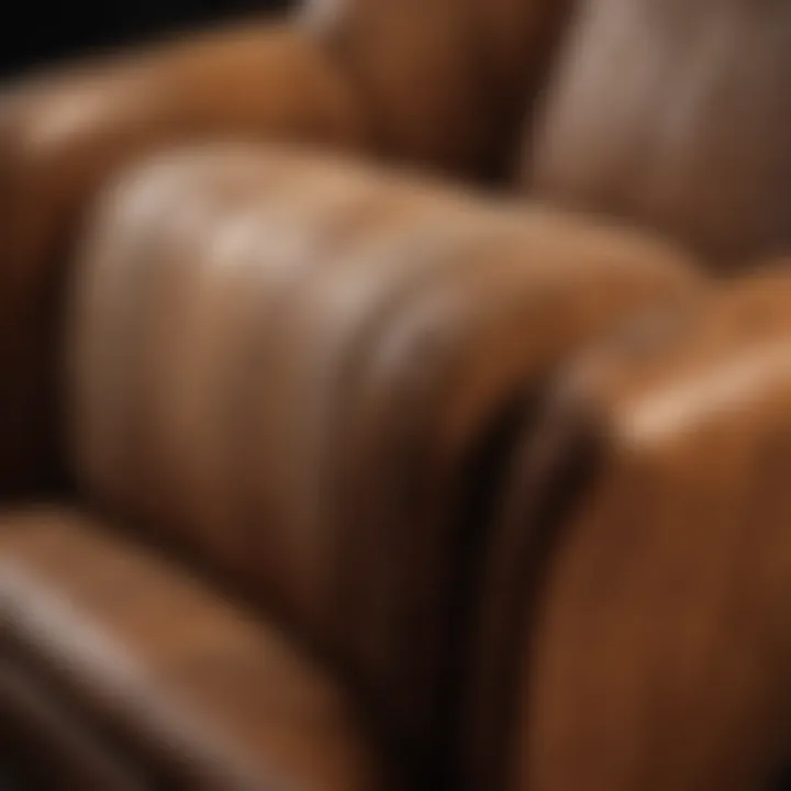 Close-up of barrel chair upholstery and texture