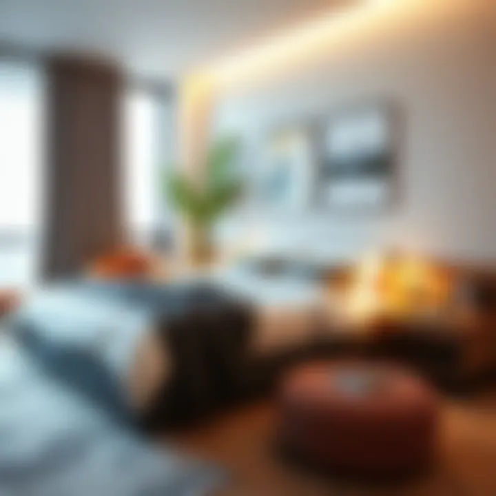 A cozy bedroom setting illustrating the psychological comfort a bed can provide