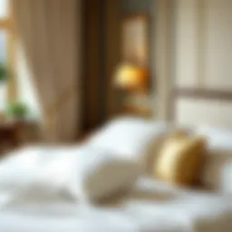 Luxurious deep pocket sheets in an elegant bedroom setting