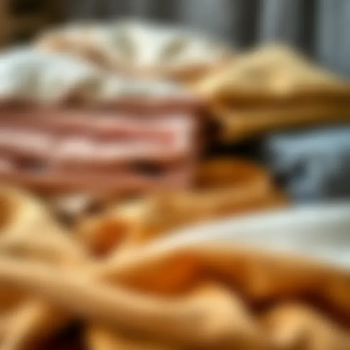 An array of fabric samples showcasing various textures and colors for duvet sets