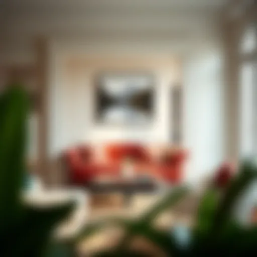 Elegant door bench seat in a modern living room