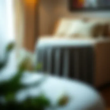 Elegant small end table covered with a decorative cloth