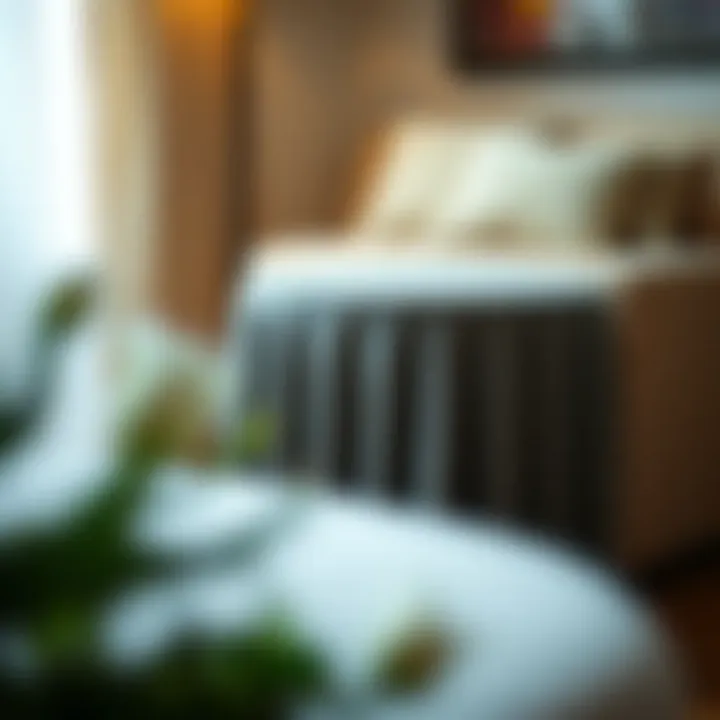 Elegant small end table covered with a decorative cloth