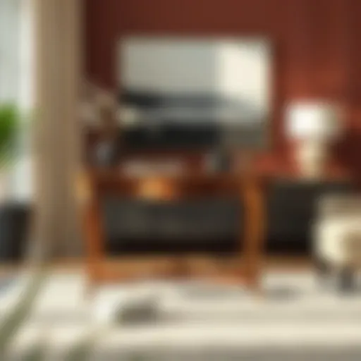 Elegant vintage console table in a stylish living room