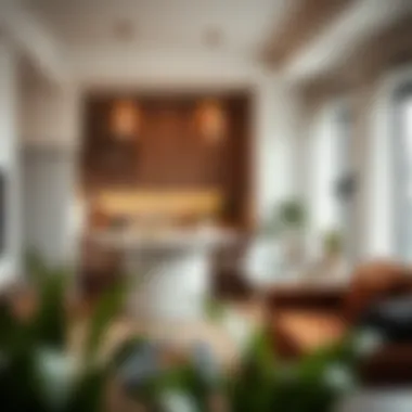 Space-Saving Breakfast Bar Integration Cozy breakfast bar in a small living space