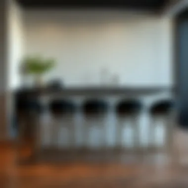 Sophisticated Bar Stool Arrangement Elegant breakfast bar setup with stools