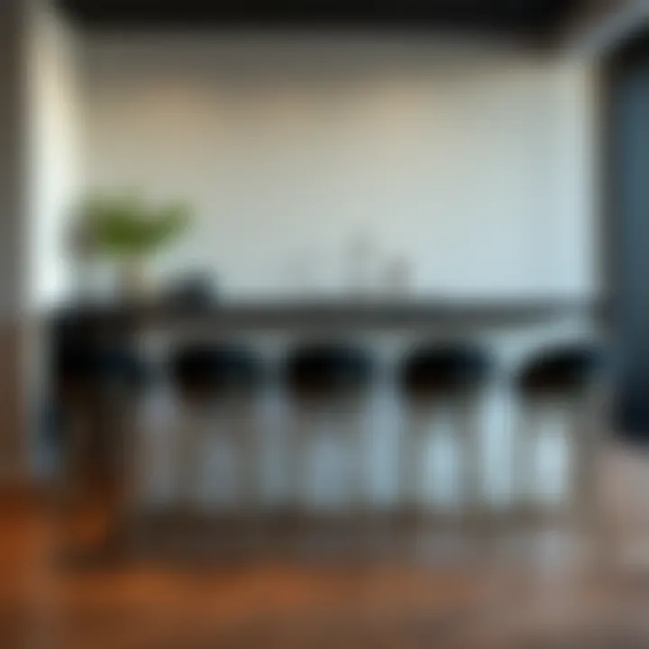 Sophisticated Bar Stool Arrangement Elegant breakfast bar setup with stools