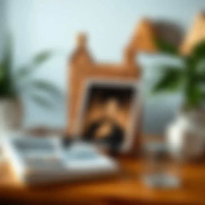 Stylish display of materials used for a 3x3 photo mat