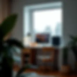 Chic nook computer desk showcasing modern design