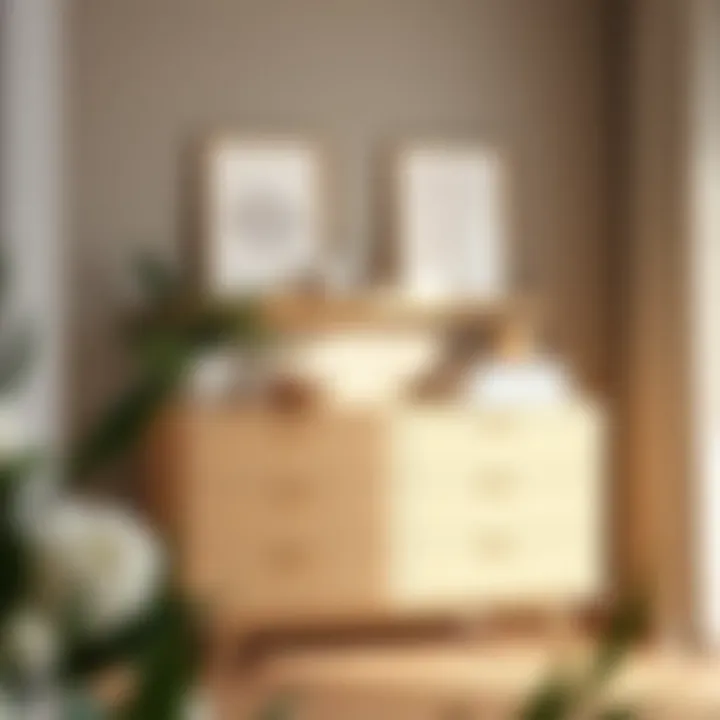 A beautifully designed light wood nursery dresser showcasing modern aesthetics.