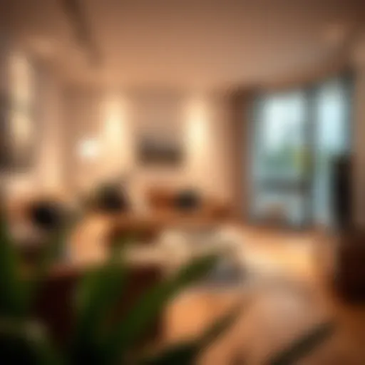 Smart LED lights in a modern living room setting