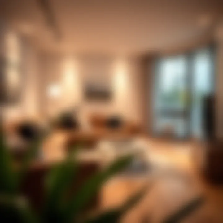 Smart LED lights in a modern living room setting
