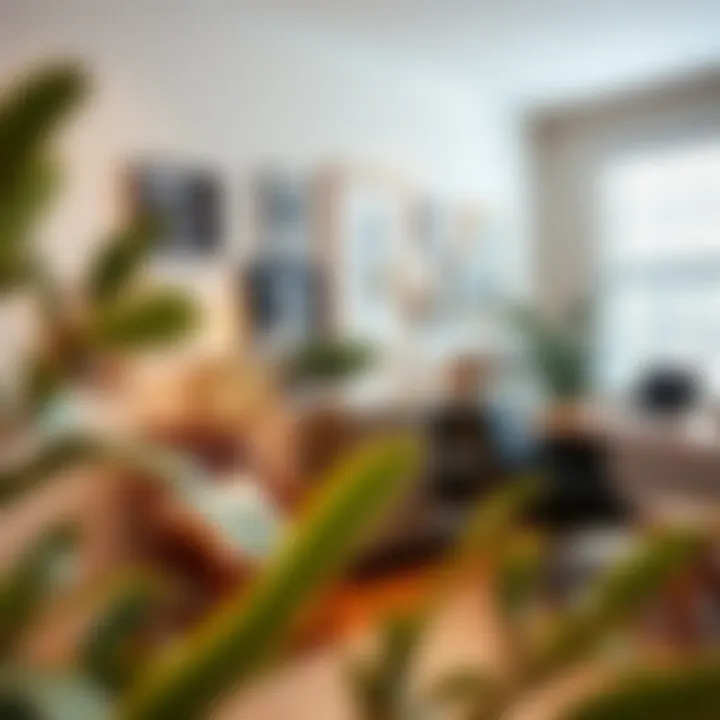 Stylish sideboard integrated into a cozy home office