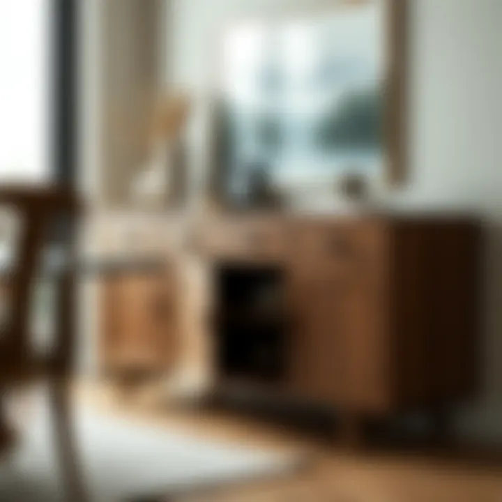Functional sideboard used as a storage solution in a dining area