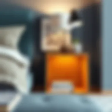 Creative use of cube shelf nightstand as a display unit