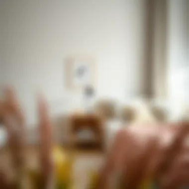 Minimalist bedroom featuring a cube shelf nightstand