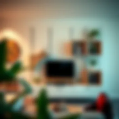 Functional cube shelves used as a room divider