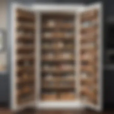 Contemporary Double Door Pantry Organization Contemporary double door pantry cabinet with organized interior