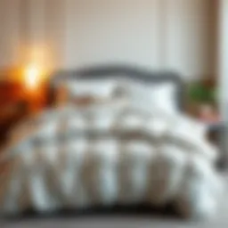 Elegant hot cold comforter set displayed on a bed