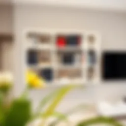 Elegant white wall mounted bookshelf showcasing modern design