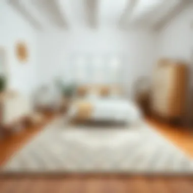 Stylish bedroom showcasing a 7x9 rug