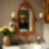 Elegant vintage vanity mirror in a chic bathroom setting