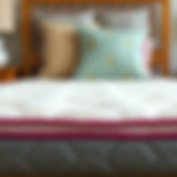 Close-up of mattress materials used for bunk beds